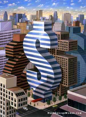 $ Buildings city building money stock art