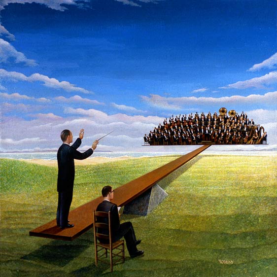 Balance leading conductor business Stock Art Image