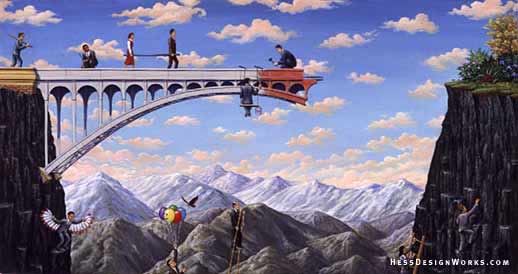 Building Bridges business people Stock Art Image